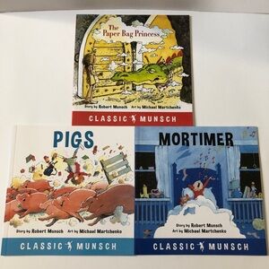 Robert Munsch books - Paper Bag Princess, Pigs, & Mortimer